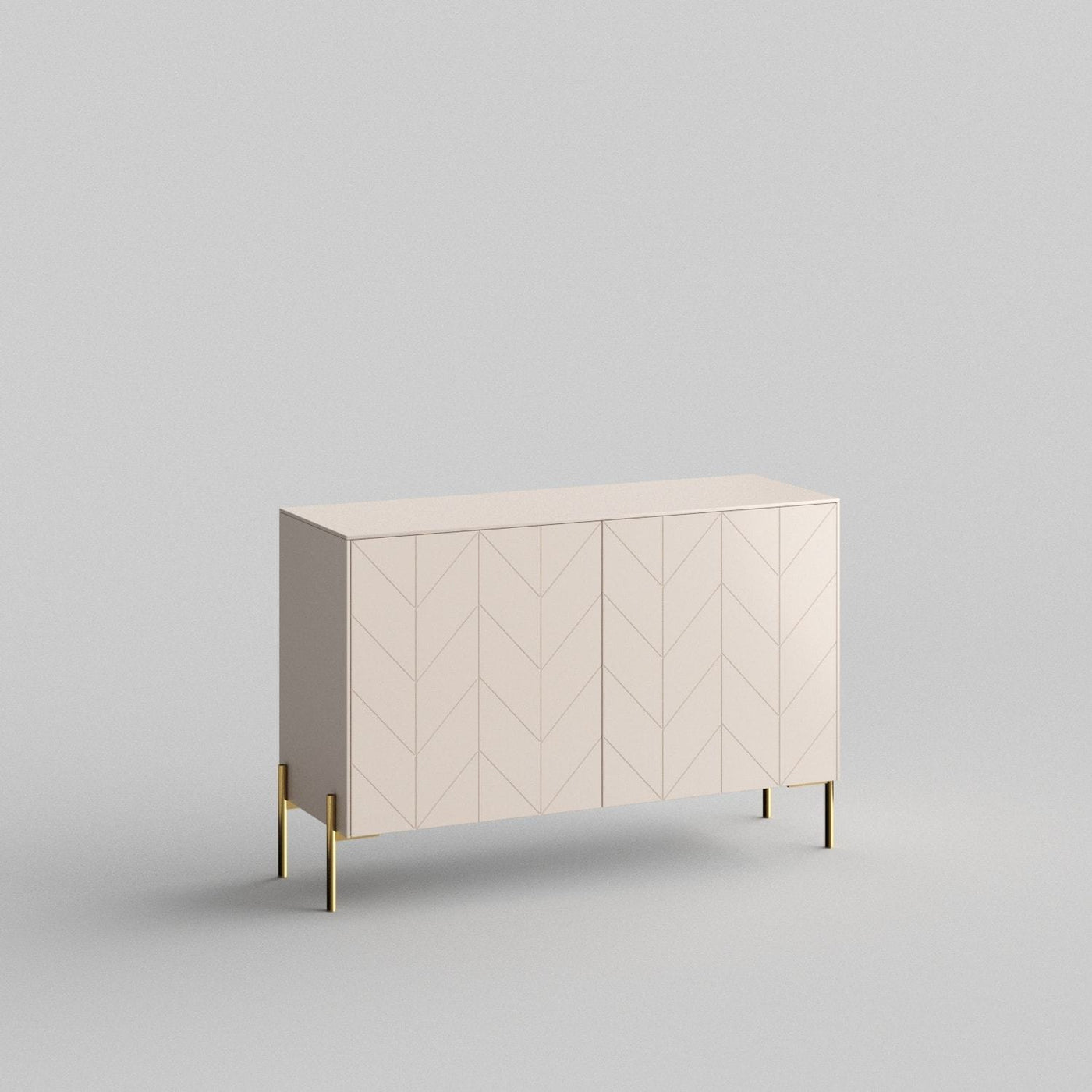 Chevron Full Kit (doors, top and side panels) in Pale Blush to remodel Besta, 25" tall 2 door frame. Rich and durable designer-grade finish.