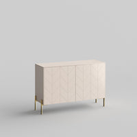 Chevron Full Kit (doors, top and side panels) in Pale Blush to remodel Besta, 25" tall 2 door frame. Rich and durable designer-grade finish.