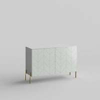 Chevron Full Kit (doors, top and side panels) in Silver Sage to remodel Besta, 25" tall 2 door frame. Rich and durable designer-grade finish.
