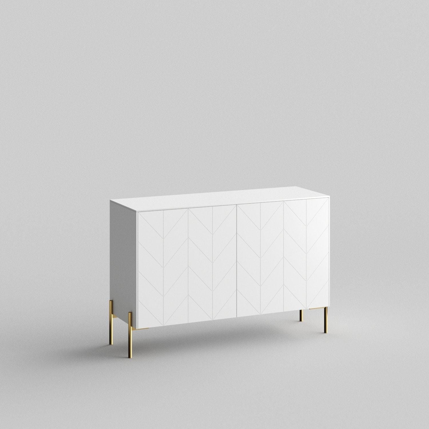 Chevron Full Kit (doors, top and side panels) in White Lace to remodel Besta, 25" tall 2 door frame. Rich and durable designer-grade finish.