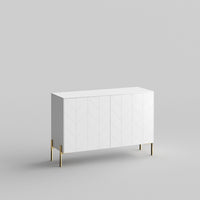 Chevron Full Kit (doors, top and side panels) in White Lace to remodel Besta, 25" tall 2 door frame. Rich and durable designer-grade finish.