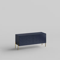 Chevron Full Kit (doors, top and side panels) in Classy Navy to remodel Besta, 15" tall 2 door frame. Rich and durable designer-grade finish.