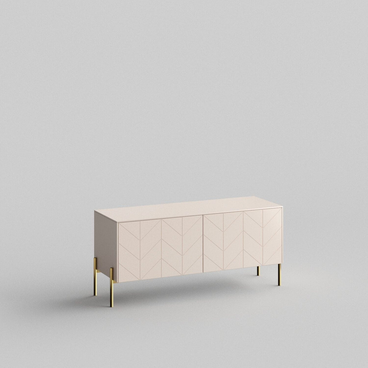 Chevron Full Kit (doors, top and side panels) in Pale Blush to remodel Besta, 15" tall 2 door frame. Rich and durable designer-grade finish.