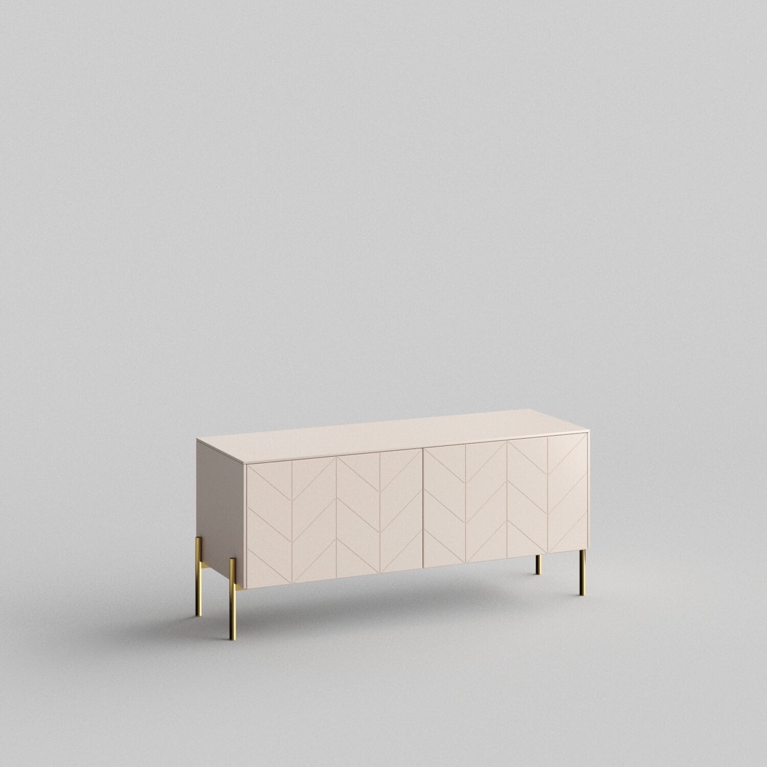 Chevron Full Kit (doors, top and side panels) in Pale Blush to remodel Besta, 15" tall 2 door frame. Rich and durable designer-grade finish.