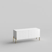 Chevron Full Kit (doors, top and side panels) in White Lace to remodel Besta, 15" tall 2 door frame. Rich and durable designer-grade finish.