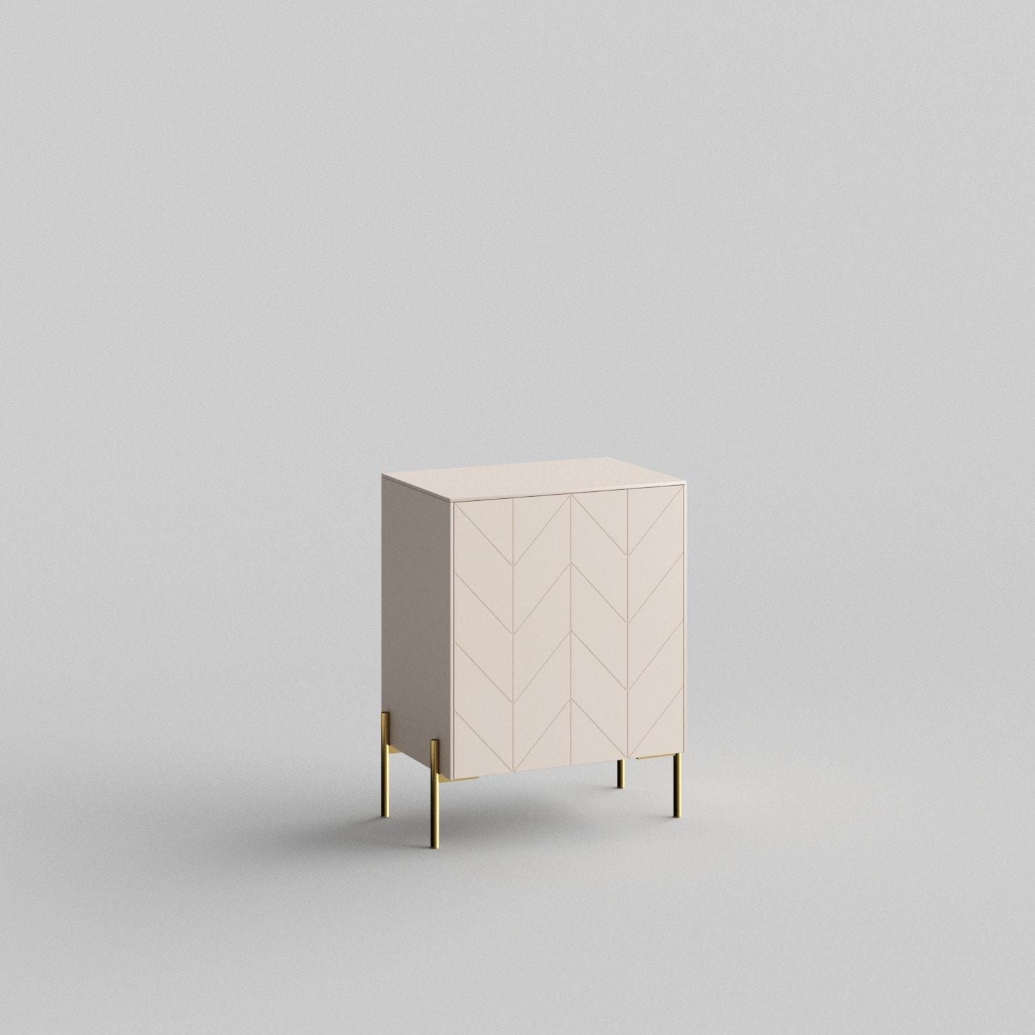 Chevron Full Kit (door, top and side panels) in Pale Blush to remodel Besta, 25" tall 1 door frame. Rich and durable designer-grade finish.