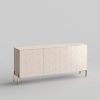 Chevron Full Kit (doors, top and side panels) in Pale Blush to remodel Besta, 25" tall 3 door frame. Rich and durable designer-grade finish.