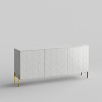 Chevron Full Kit (doors, top and side panels) in Perfect Gray to remodel Besta, 25" tall 3 door frame. Rich and durable designer-grade finish.