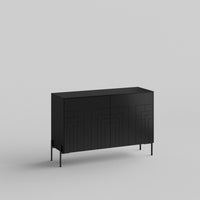 Deco Full Kit (doors, top and side panels) in Charcoal Black to remodel Besta, 25" tall 2 door frame. Rich and durable designer-grade finish.