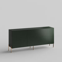Parquet Full Kit (doors, top and side panels) in Luxe Green to remodel Besta, 25" tall 3 door frame. Rich and durable designer-grade finish.