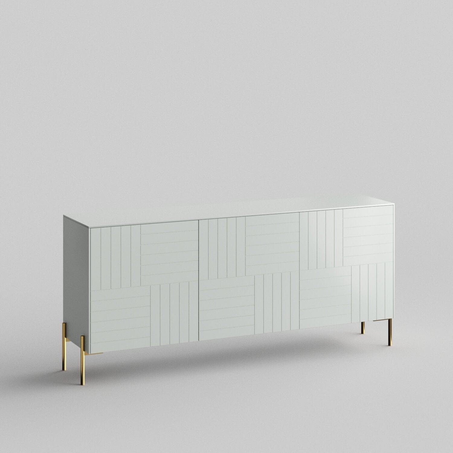 Parquet Full Kit (doors, top and side panels) in Silver Sage to remodel Besta, 25" tall 3 door frame. Rich and durable designer-grade finish.