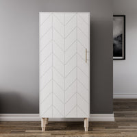 Storage Cabinet Door Eleanor IKEA Besta in White Lace with Brass Pull Ingrid