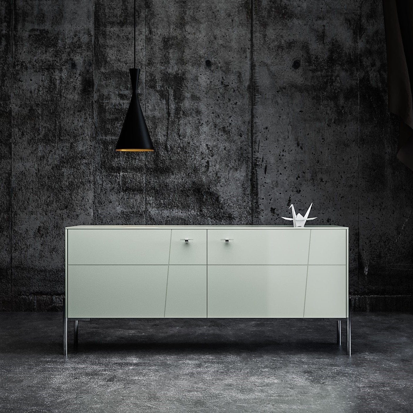 TV Stand Rosa IKEA Besta in Silver Sage with Chrome Leg Sara