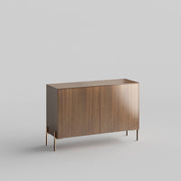 Walnut Full Kit (doors, top and side panels) to remodel Besta, 25" tall 2 door frame. Real wood veneer is hand-sequenced so the natural grain patterns flow seamlessly across each unique piece.
