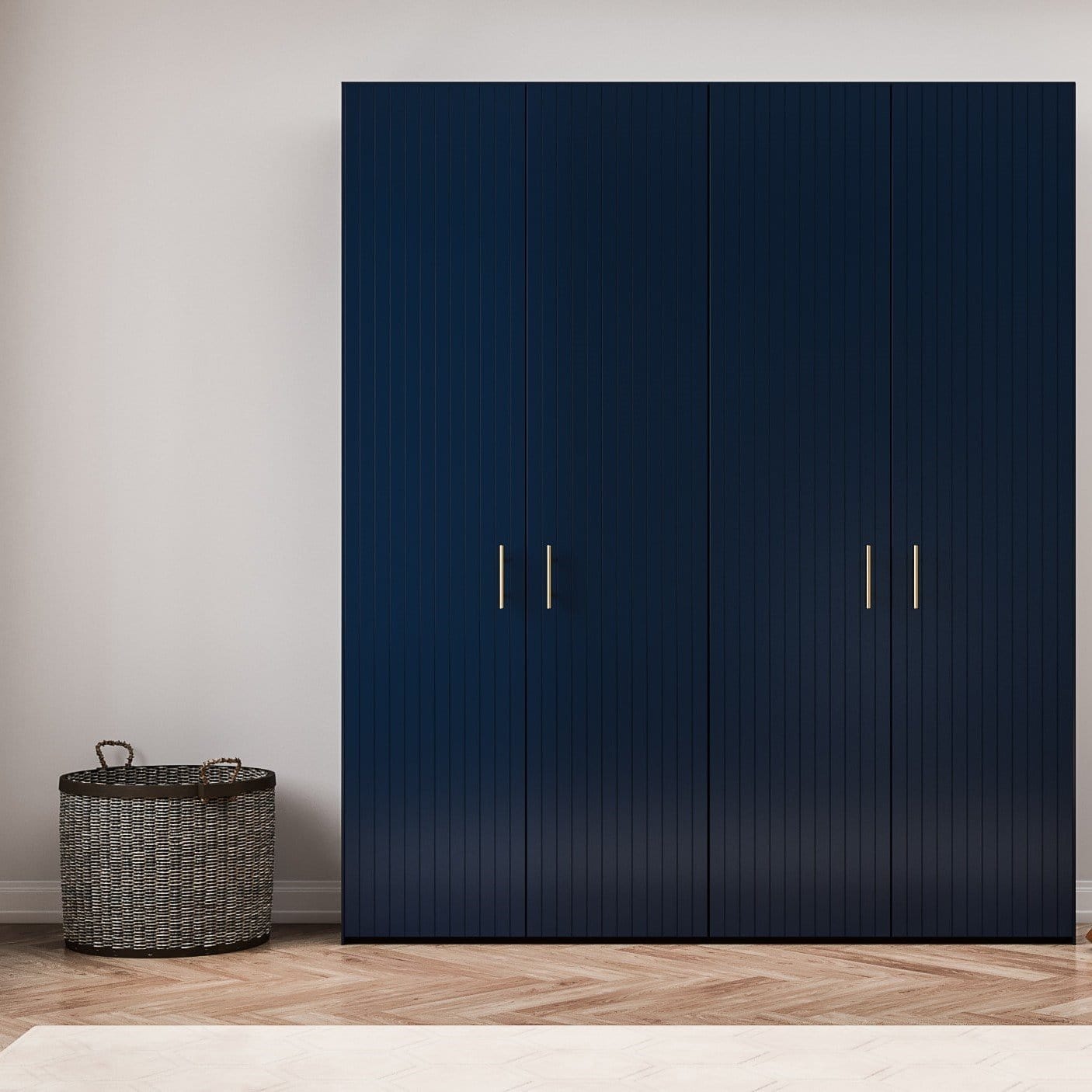 Wardrobe Astrid Pax in Classy Navy with Brass Pull Ingrid